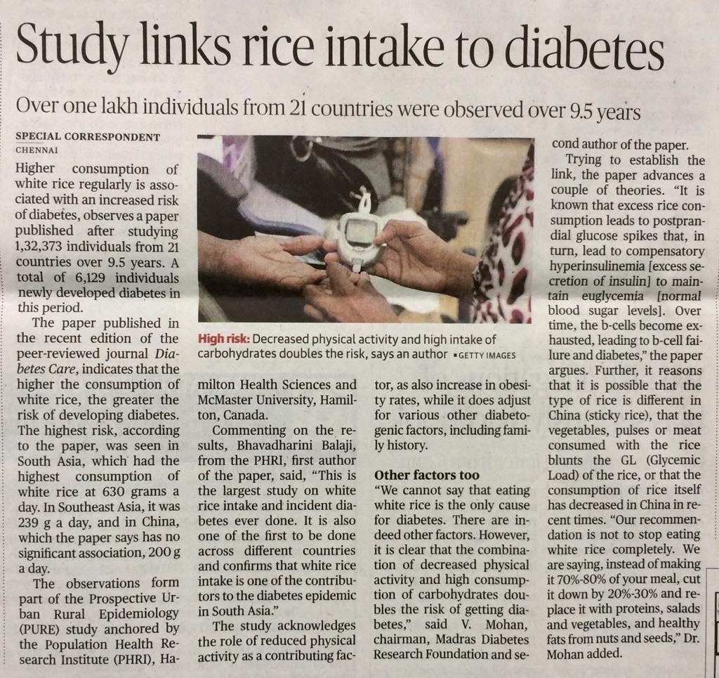 Study links rice intake to diabetes 